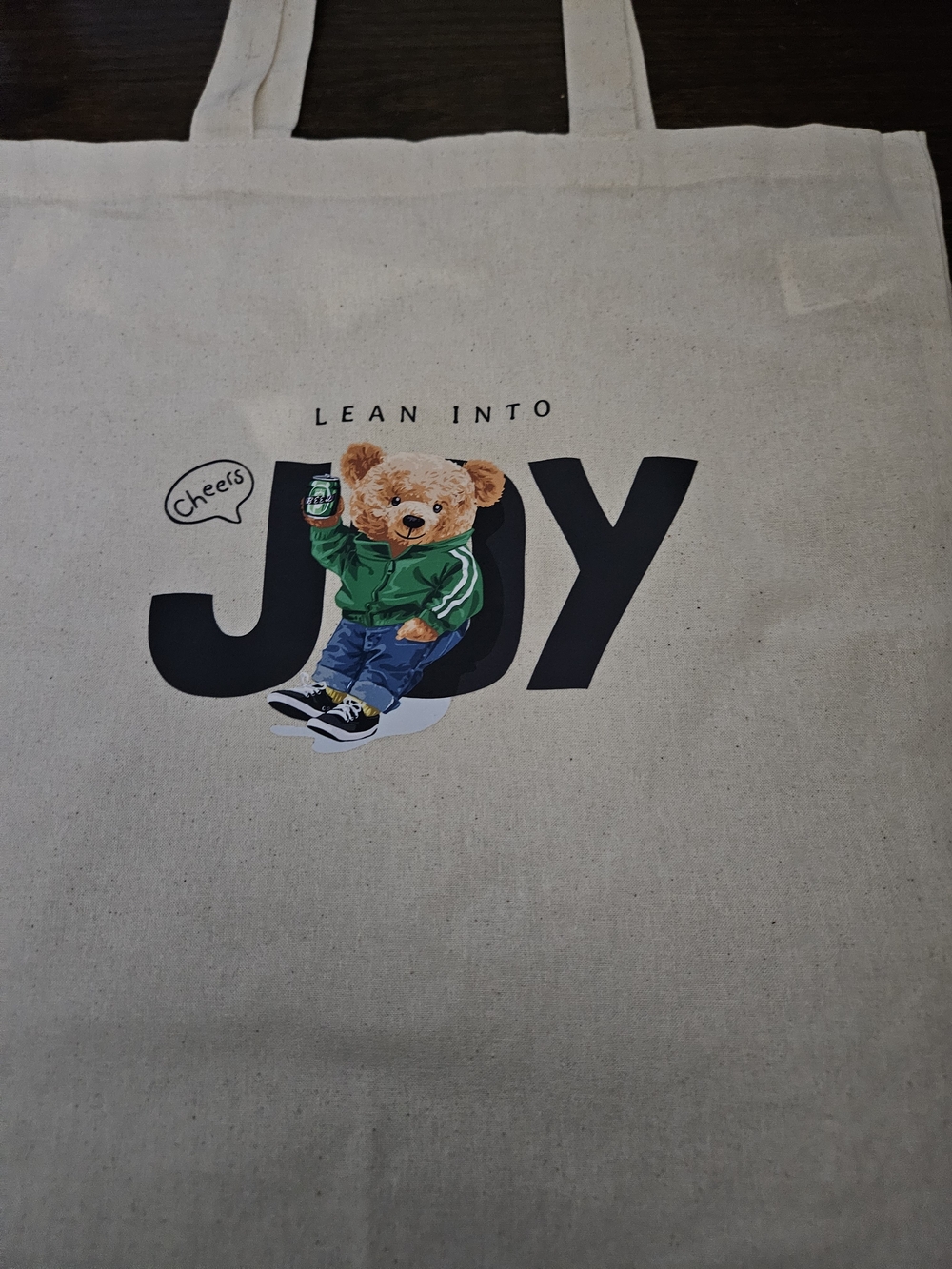 Two Bear Graphic Canvas Totes - Natural